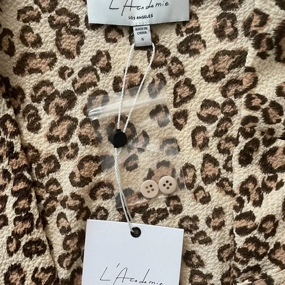 NWT L’Academie, Blouse jacket, Brown Leopard, S - Picture 4 of 7